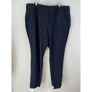 NEW Lane Bryant Pants Womens 24L Blue Perfect Drape Straight Mid Rise Dress Work